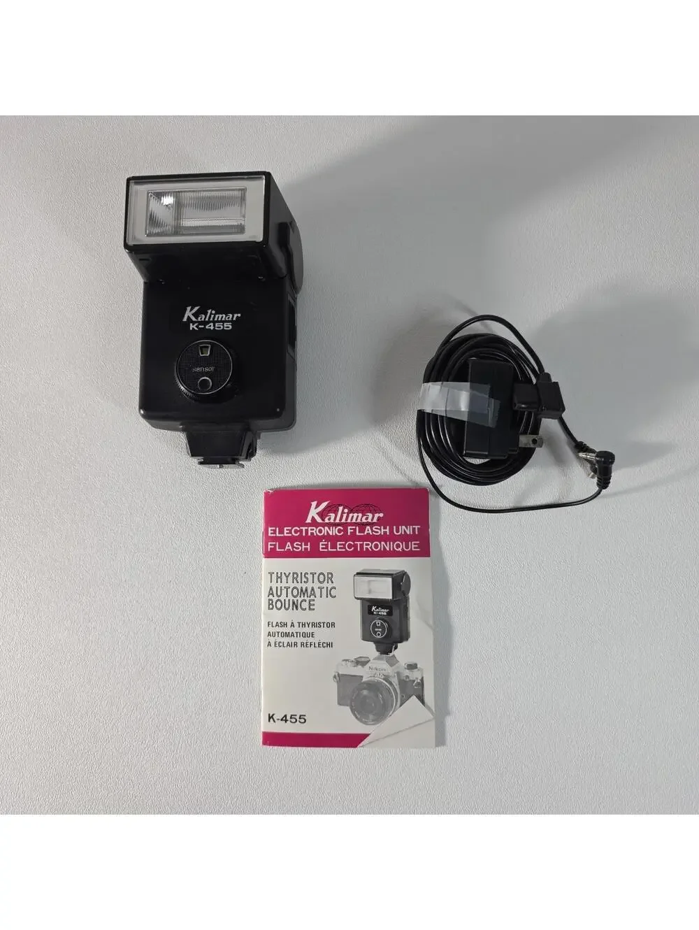 Kalimar Electronic AUTOMATIC BOUNCE FLASH K-455 W/Manual & Adaptor